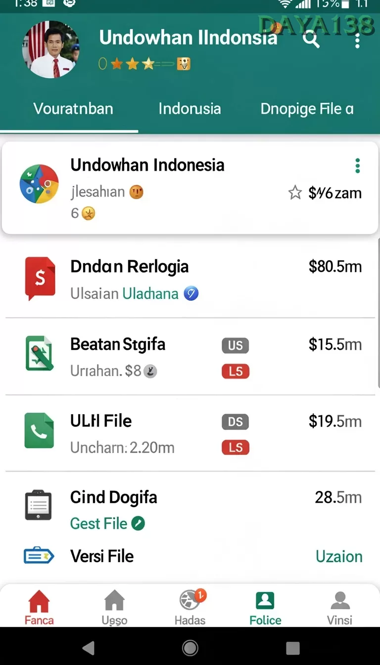 Cuplikan layar ASIA200 — aktivitas