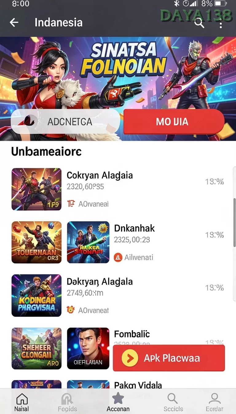 Cuplikan layar ASIA200 — halaman utama